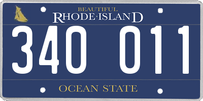 RI license plate 340011