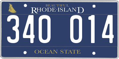 RI license plate 340014