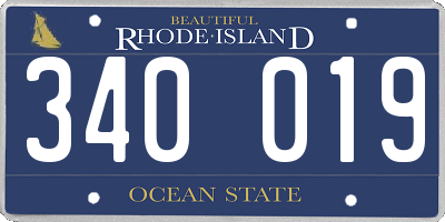 RI license plate 340019