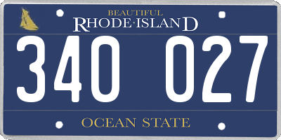RI license plate 340027