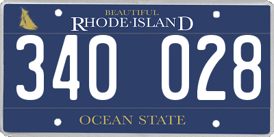 RI license plate 340028