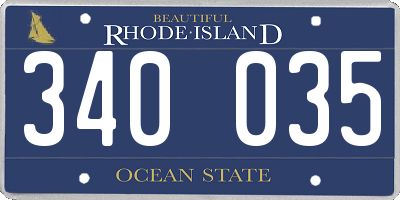RI license plate 340035