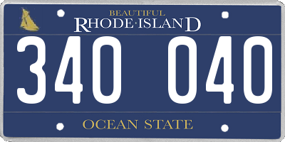 RI license plate 340040