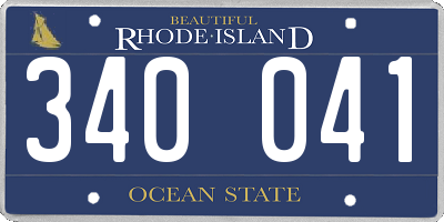 RI license plate 340041