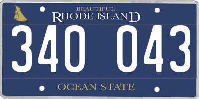 RI license plate 340043
