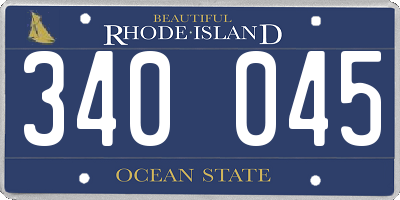 RI license plate 340045