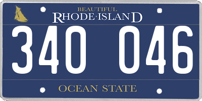 RI license plate 340046