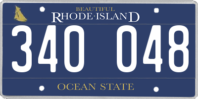 RI license plate 340048
