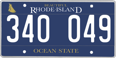RI license plate 340049