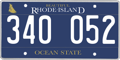 RI license plate 340052