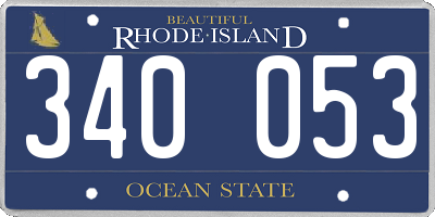 RI license plate 340053