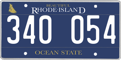 RI license plate 340054