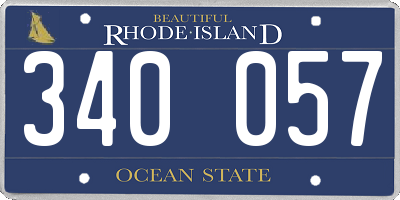 RI license plate 340057