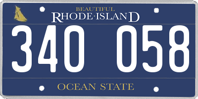 RI license plate 340058