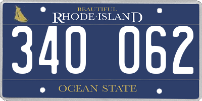 RI license plate 340062
