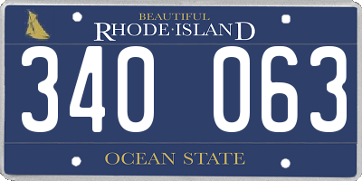RI license plate 340063