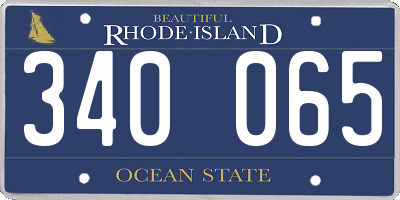RI license plate 340065