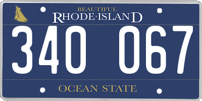 RI license plate 340067