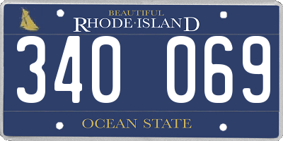 RI license plate 340069
