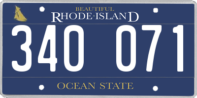 RI license plate 340071