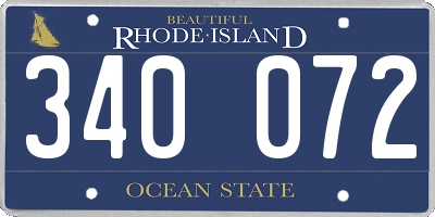 RI license plate 340072