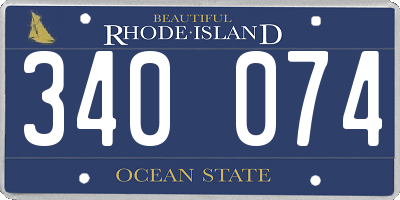 RI license plate 340074