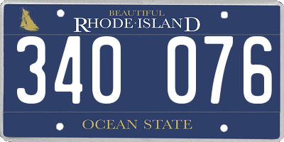 RI license plate 340076