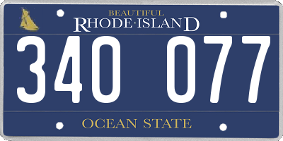 RI license plate 340077