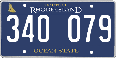 RI license plate 340079