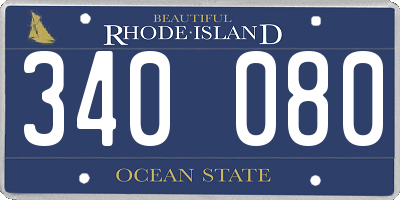 RI license plate 340080