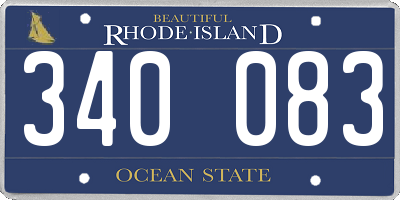 RI license plate 340083