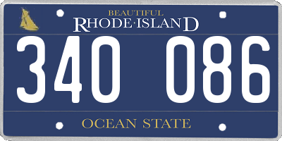 RI license plate 340086