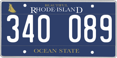 RI license plate 340089