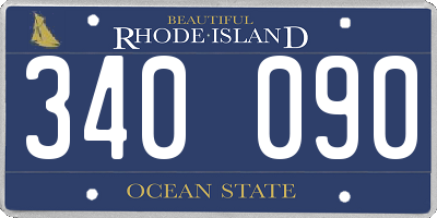 RI license plate 340090