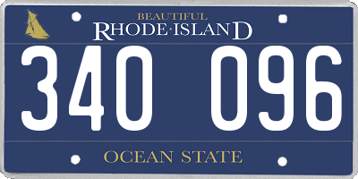 RI license plate 340096
