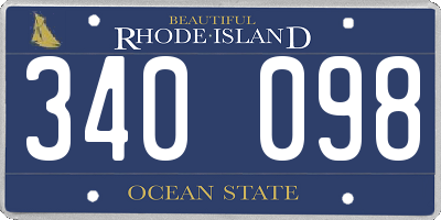 RI license plate 340098