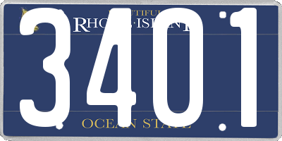 RI license plate 3401