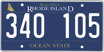 RI license plate 340105