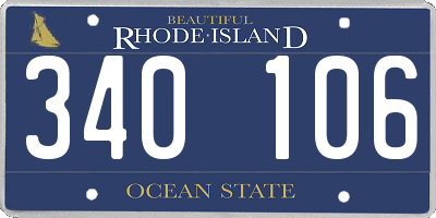 RI license plate 340106