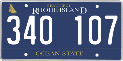 RI license plate 340107