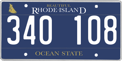 RI license plate 340108