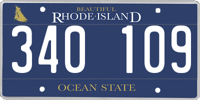 RI license plate 340109