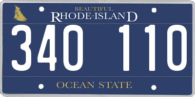 RI license plate 340110