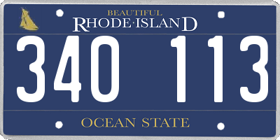 RI license plate 340113