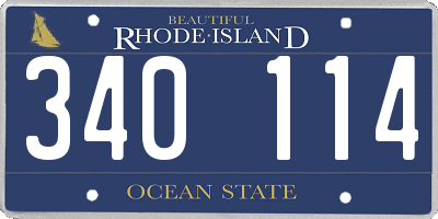 RI license plate 340114