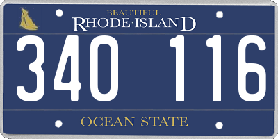 RI license plate 340116