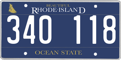 RI license plate 340118