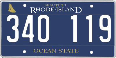 RI license plate 340119