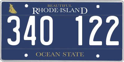 RI license plate 340122