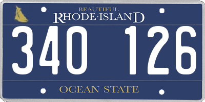 RI license plate 340126